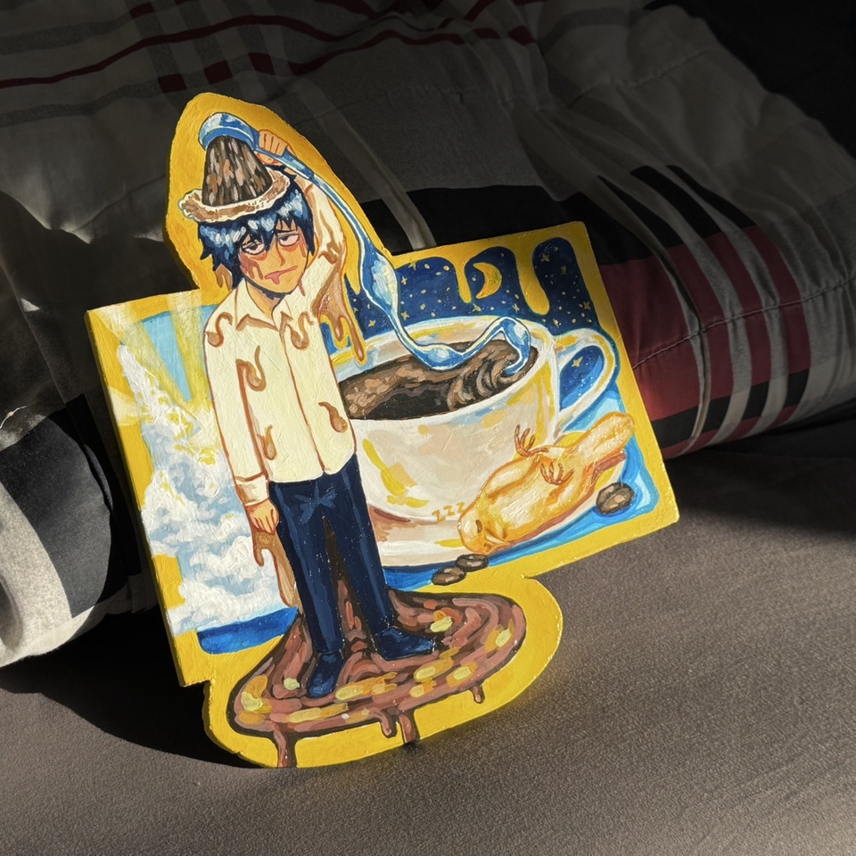 รับทำของขวัญแฮนเมด ภาพวาดสีอะคริลิค คาเฟ่