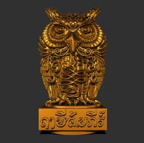 รับทำถ้วยรางวัล ออกแบบโล่รางวัล นกฮูก อะคริลิค