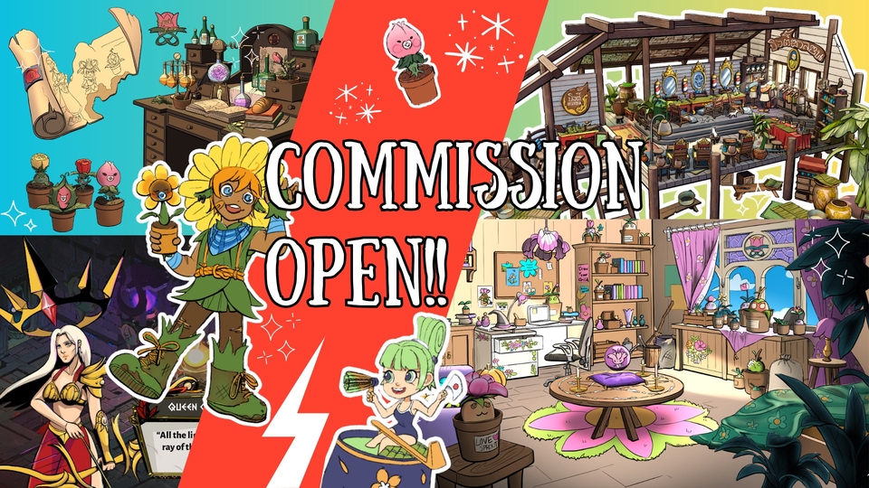 รับวาดภาพประกอบเกมส์ออนไลน์ สไตล์น่ารัก สีสันสดใส