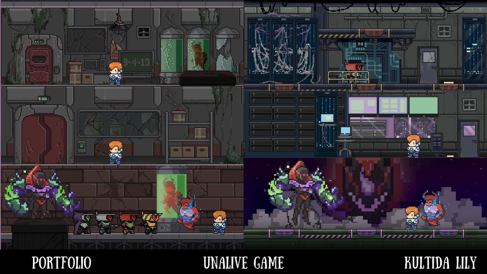 วาดภาพประกอบเกมส์ออนไลน์ สไตล์พิกเซล  ภาพประกอบเกม