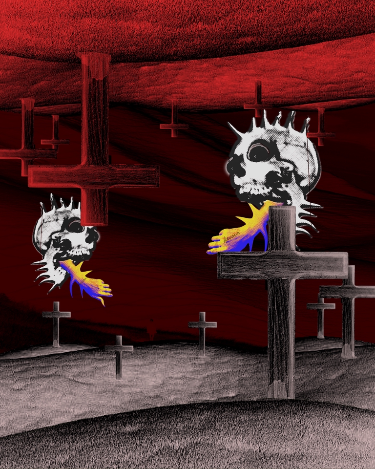 รับพิมพ์โปสเตอร์ศิลปะสไตล์ดาร์ค  ภาพสเก็ตช์กราฟฟิคคุณภาพสูง