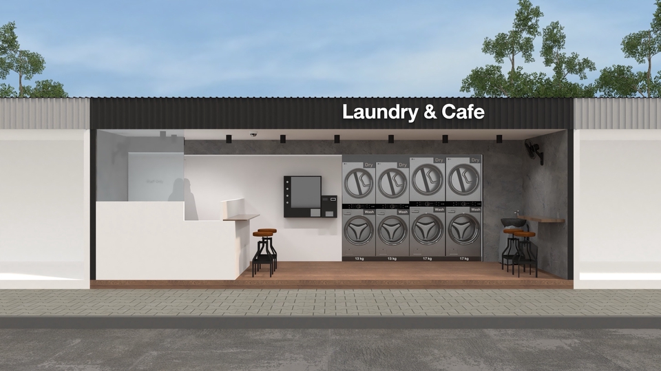 ออกแบบร้านซักอบผ้า