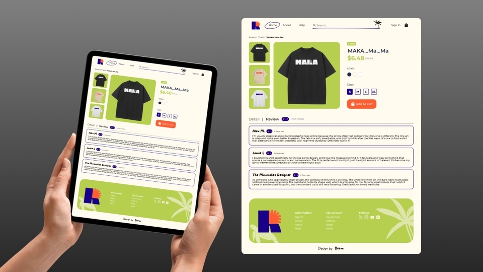 ขายสินค้า Streetwear แบรนด์ MAKA ดีไซน์กราฟิกสดใส มีพลัง ผสมระหว่าง Collage Art และ Product Display