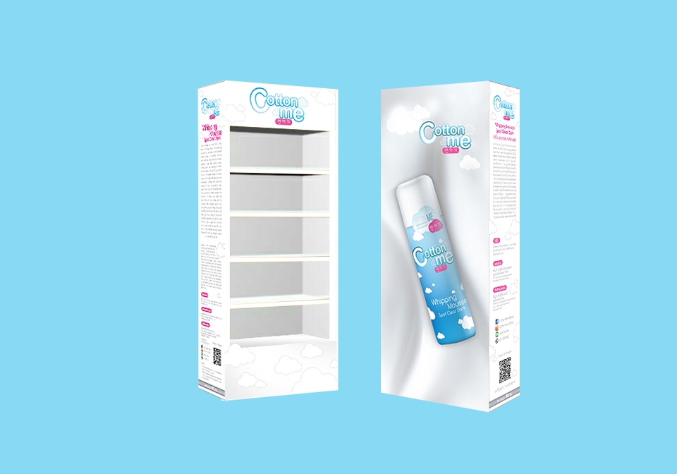 ออกแบบสแตนดี้สินค้า Cotton Me แสดงสินค้าบนชั้นวาง
