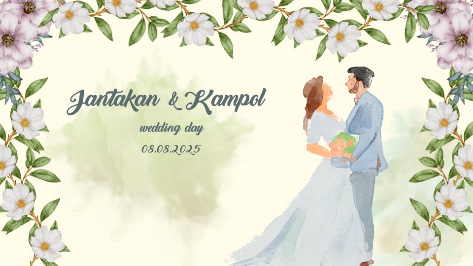 ออกแบบการ์ดแต่งงานสวยงามพร้อมภาพคู่บ่าวสาว  Jantatakan & Kampol 08082025