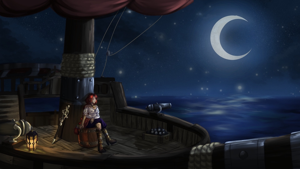 หญิงสาวโจรสลัดผู้โดดเดียวออกทะเลตัวคนเดียว คิดว่าถ้ามีมิตรสหายมาร่วมเดินทางด้วยสักคนก็คงจะดี