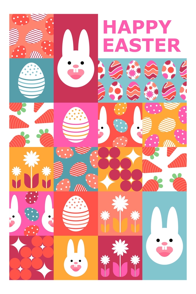 วาดภาพประกอบอีสเตอร์น่ารัก สไตล์โมเดิร์น