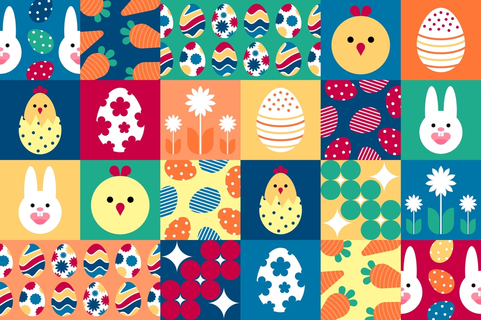 รับวาดภาพประกอบอีสเตอร์น่ารัก สีสันสดใส ภาพประกอบการ์ตูน