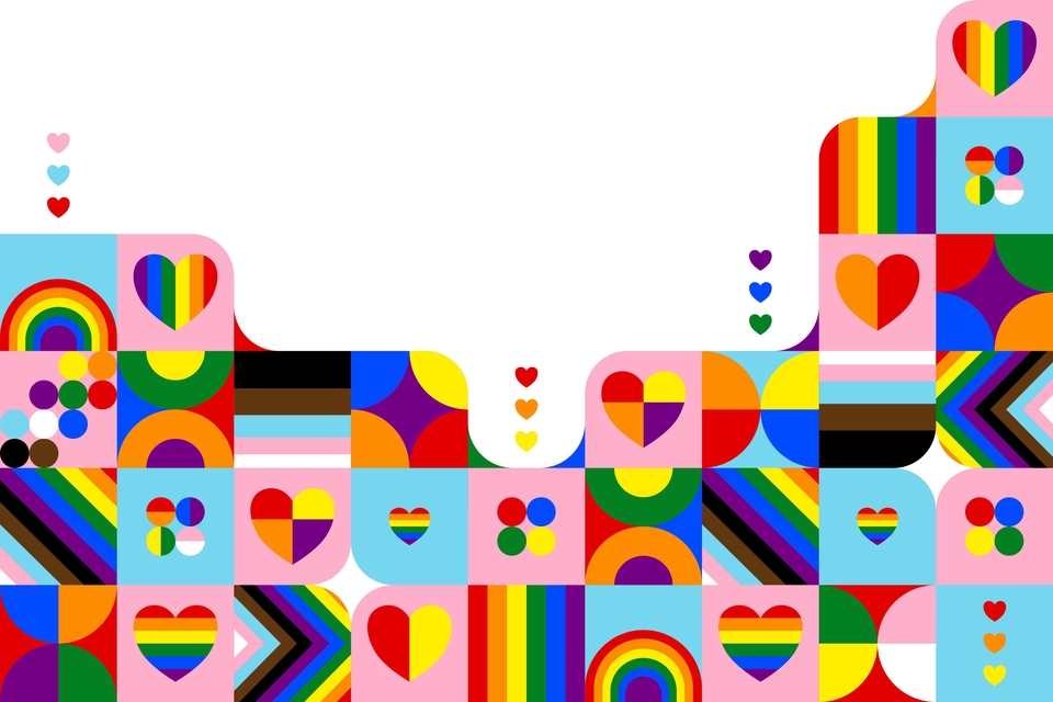 วาดภาพประกอบ LGBTQ+ สีสันสดใส