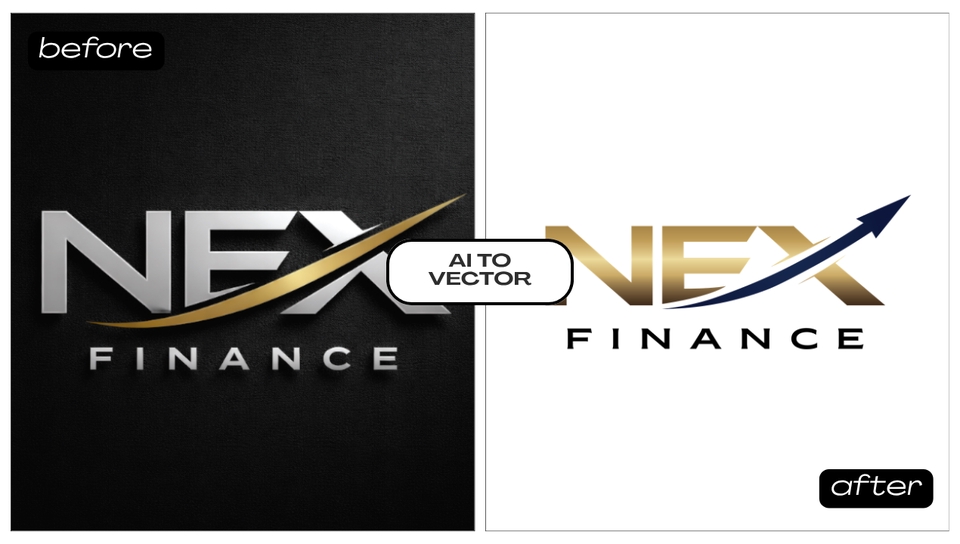 รับวาดภาพประกอบเวกเตอร์ โลโก้ NEX FINANCE จากภาพต้นฉบับเป็นเวกเตอร์ที่คมชัด