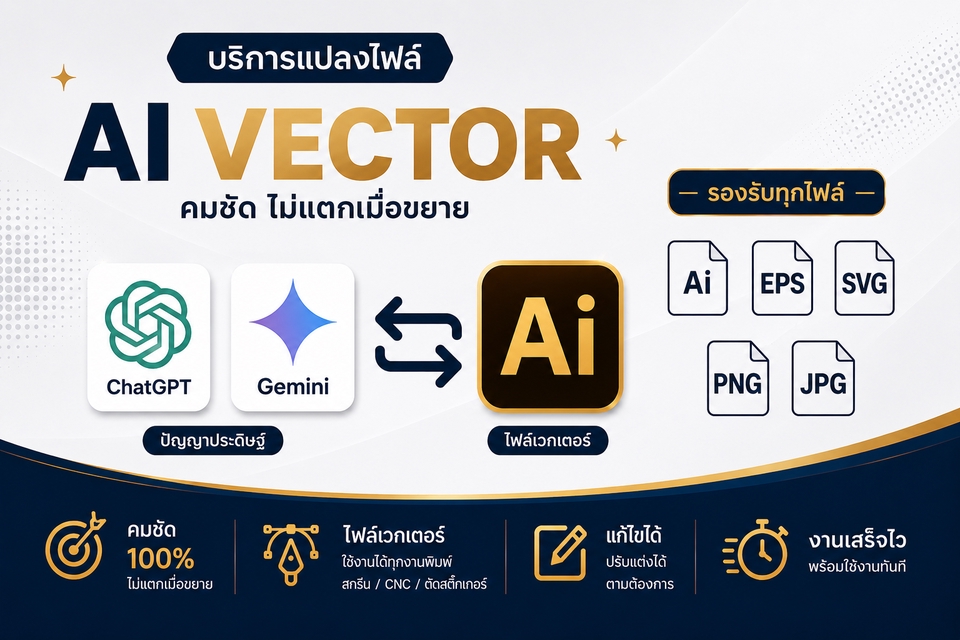 ภาพประกอบเวกเตอร์ - แปลงภาพ AI เป็น Vector คมชัด พร้อมใช้งานจริง แก้ไขได้ไม่จำกัด🪄 - 2