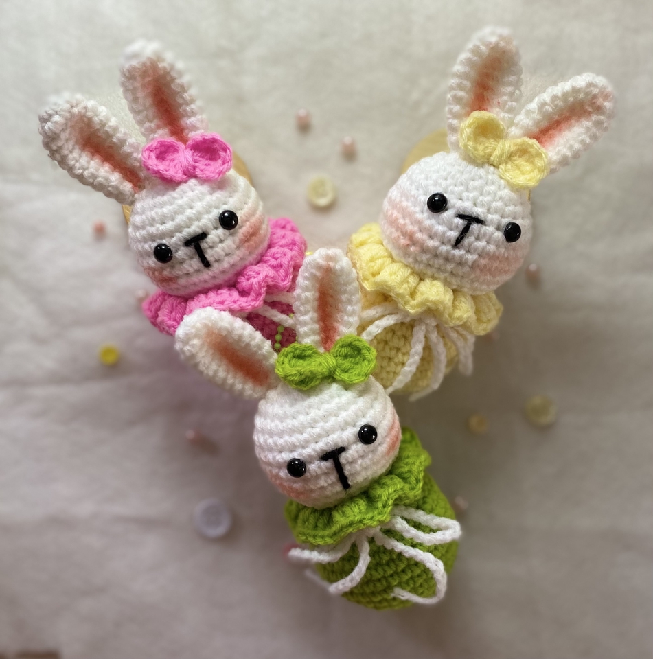 ของขวัญแฮนเมดตุ๊กตาไหมพรมกระต่ายน่ารัก