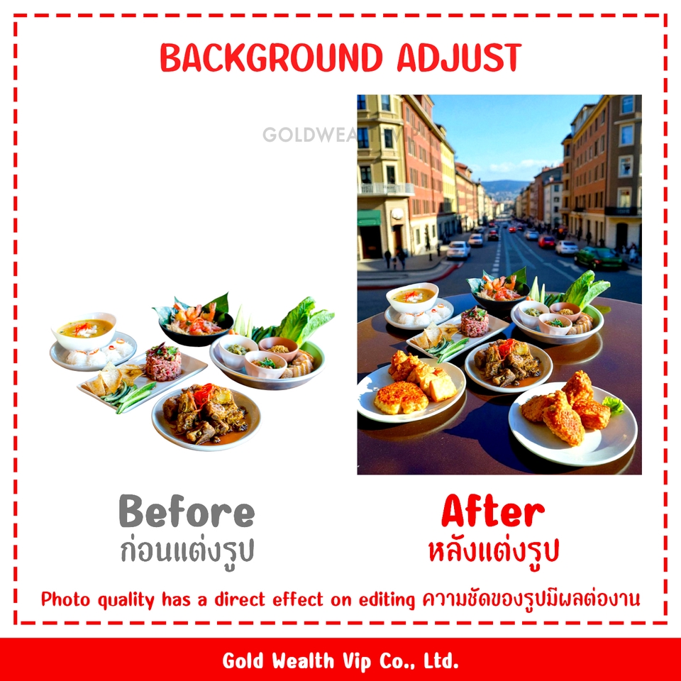 รับแต่งรูปภาพ ปรับพื้นหลังอาหารให้สวยงาม