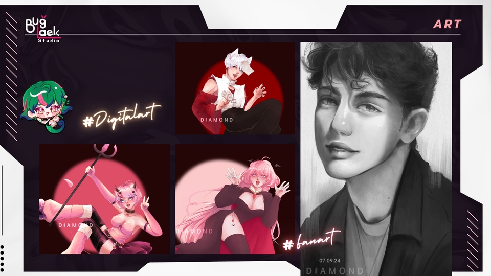 วาดภาพประกอบ - รับวาดรูปตามสั่ง (commission, fanart, OC, ปกนิยาย) - 3