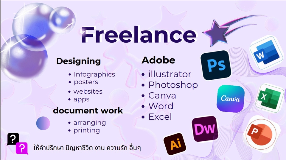 งานเอกสาร จัดเรียง พิมพ์ , ออกแบบ Infographic, โปสเตอร์ , เว็บ