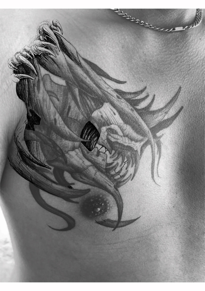 ออกแบบลายสัก แทททู - ออกแบบรอยสัก สไตล์ darkwork - 3