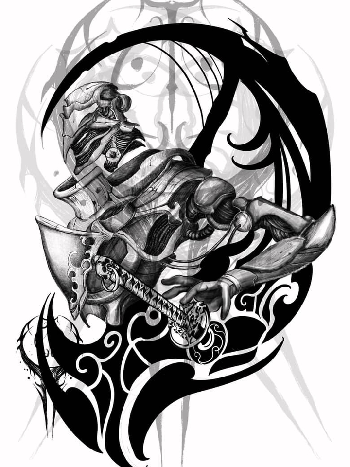 ออกแบบลายสัก แทททู - ออกแบบรอยสัก สไตล์ darkwork - 2