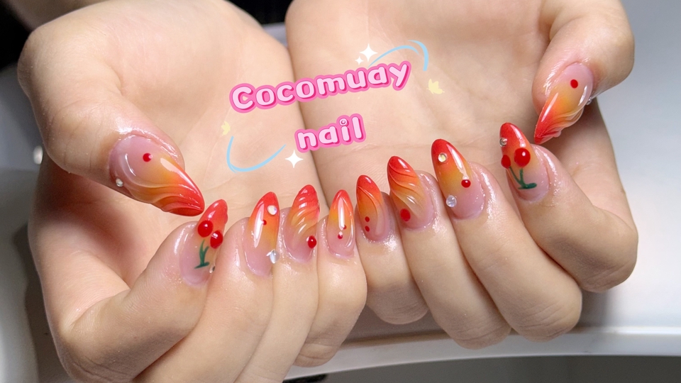 ทําเล็บ ลายเล็บสวยงามน่ารัก พร้อมทำเล็บเจล ลายผลไม้ ทำเล็บ ทำเล็บสวยๆ เล็บเจล