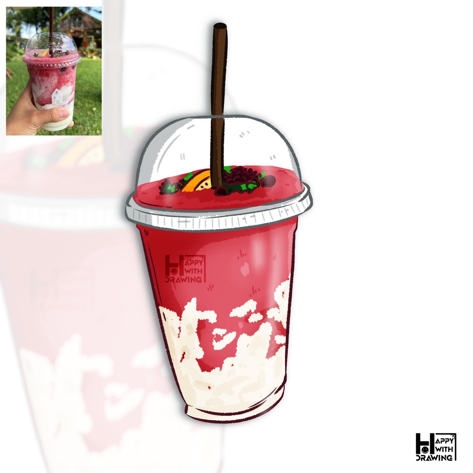 วาดภาพประกอบ - รับวาดรูปอาหารและเครื่องดื่ม - 3