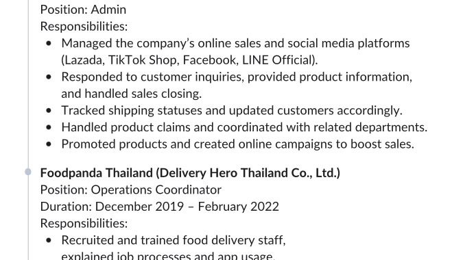 รับมอนิเตอร์และตอบแชท งานที่ต้องการทักษะเจรจาต่อรอง ด้วยประสบการณ์ทำงานด้านบริการและดูแลลูกค้าโดยตรง
