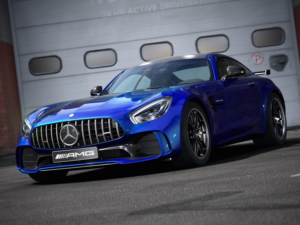 รับปั้นโมเดล3D รถสปอร์ตสีน้ำเงิน AMG
