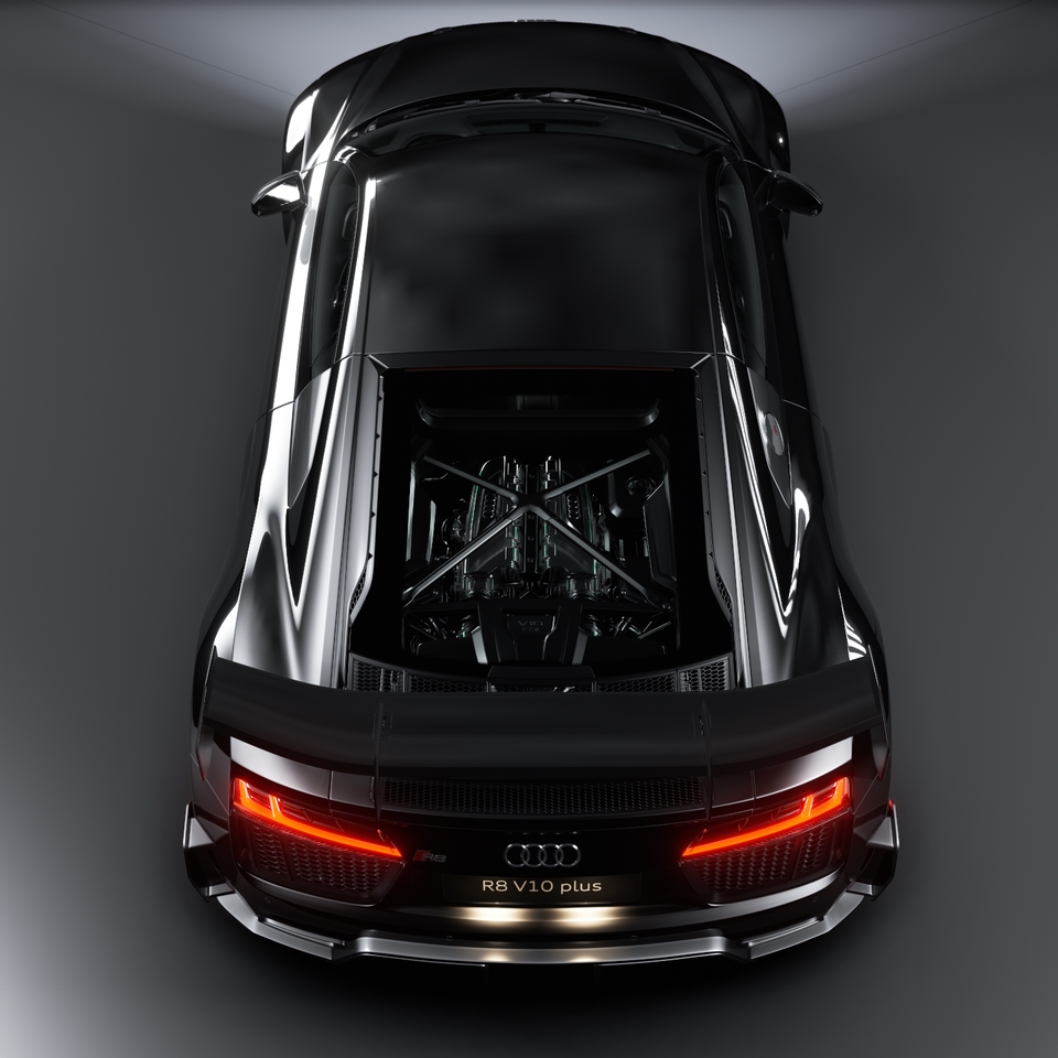 รับปั้นโมเดล3D รถสปอร์ตหรู R8 V10 plus ภาพ 3D packshot
