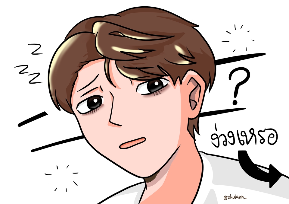 รับวาดรูป วาดภาพประกอบสไตล์การ์ตูนหนุ่มหล่อผมสีน้ำตาล ภาพวาด digital painting วาดรูปสินค้า