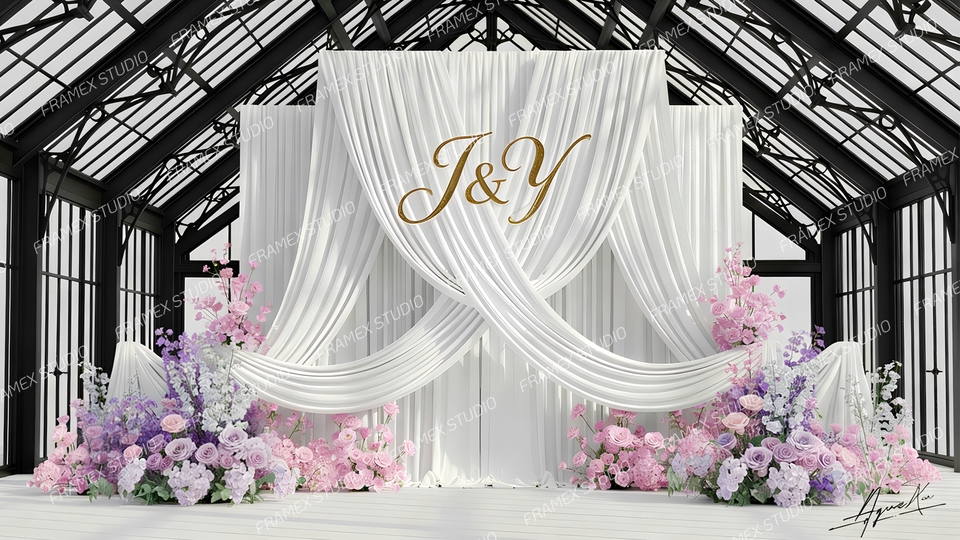 ทำ backdrop สวยๆ สำหรับงานแต่งงาน,