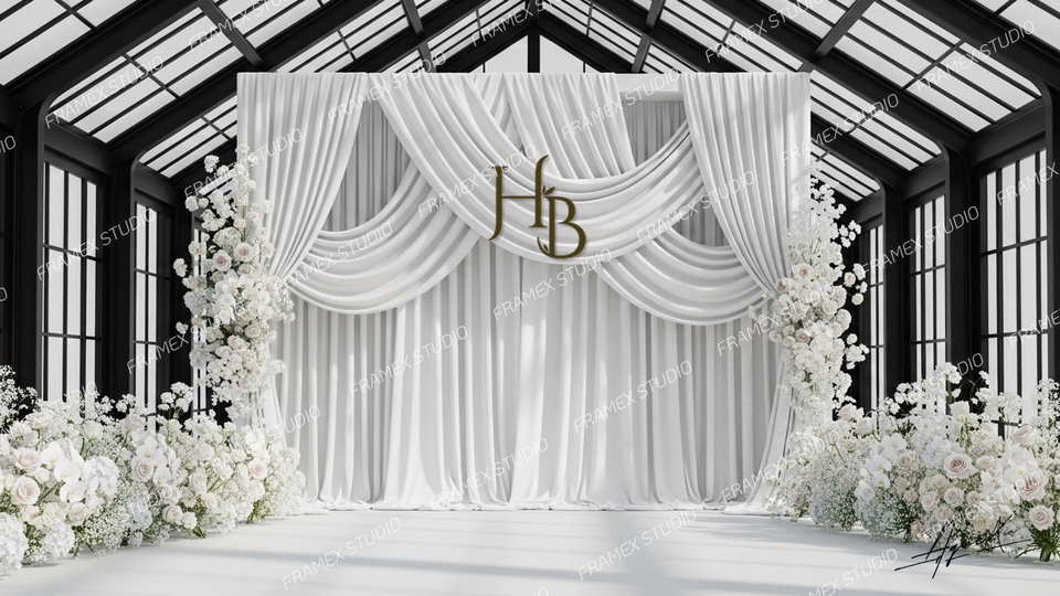 ทำ backdrop สวยๆ สำหรับงานแต่งงาน, รับทำ backdrop ราคาถูก ออกแบบเองได้ตามต้องการ