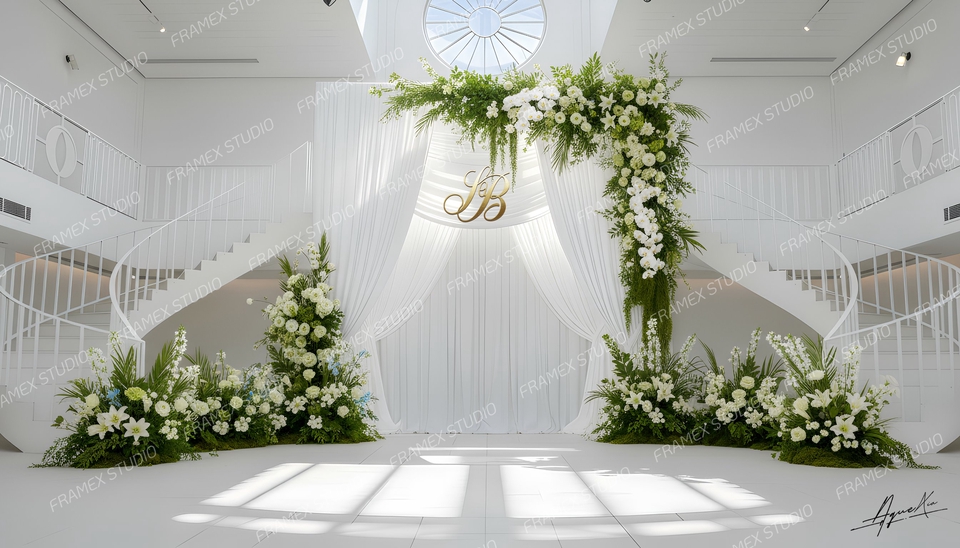 ทำ backdrop สวยๆ สำหรับงานแต่งงานหรูหรา