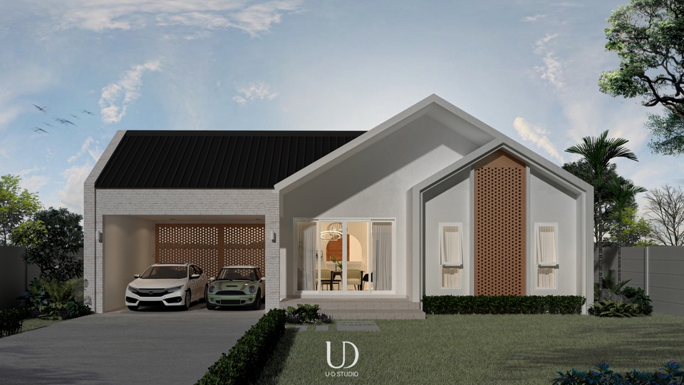 รับออกแบบบ้านสวยสไตล์โมเดิร์น  ตกแต่งภายในทันสมัย