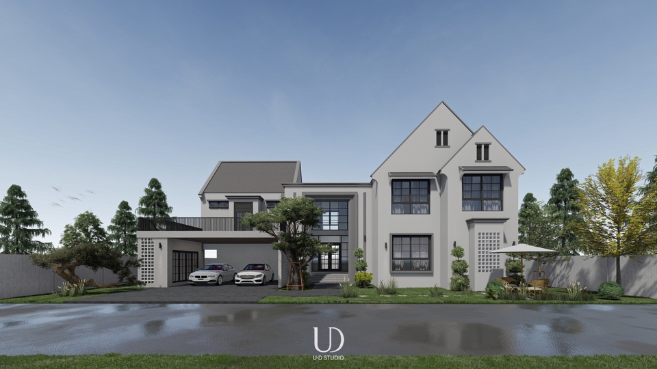 รับออกแบบบ้านโมเดิร์นสองชั้น  ออกแบบตกแต่งภายในสวยหรู