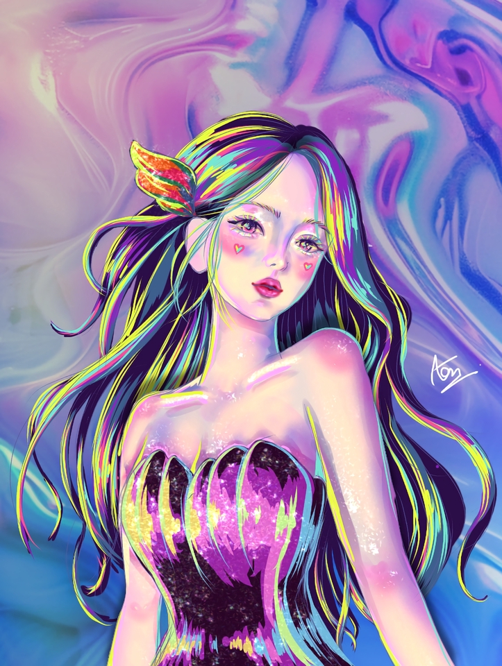 รับวาดการ์ตูนอนิเมะหญิงสวย สไตล์วาดภาพสีน้ำมัน ภาพวาดการ์ตูนดิจิตอล