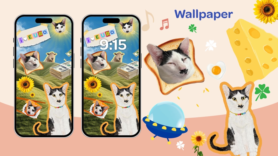 รับทำวอลเปเปอร์โทรศัพท์มือถือลายแมวน่ารัก