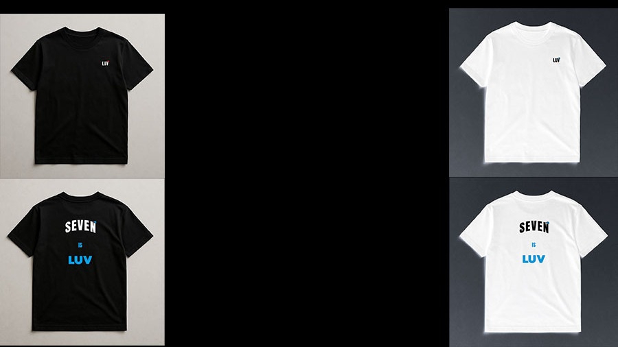 รับสกรีนเสื้อยืด SEVEN IS LUV คอปกกลม