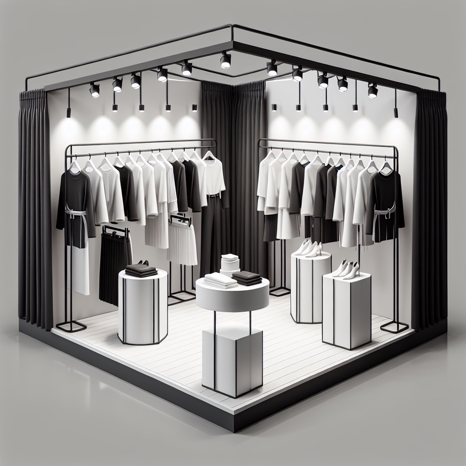 รับออกแบบตกแต่งภายในร้านค้าโมเดิร์น ออกแบบร้านเสื้อผ้าสวยหรู