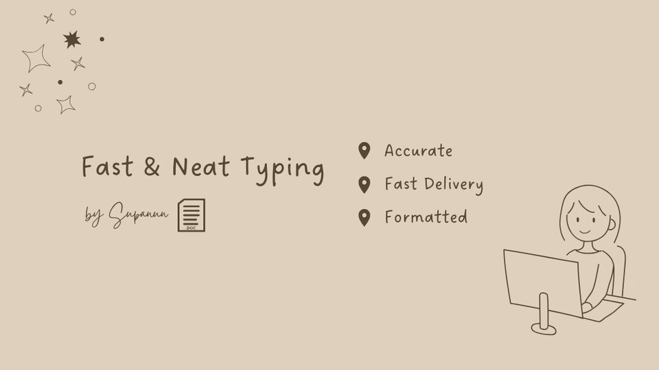 Fast, clean, and accurate typing. Word file with formatting included.