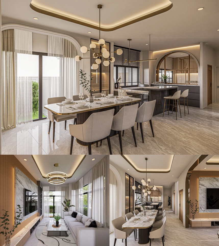 ออกแบบบ้าน3D perspectiveสวยหรูโมเดล3มิติ