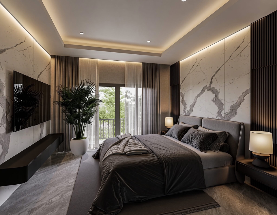 ออกแบบห้องนอน3มิติ perspective โมเดลบ้าน3D รับเรนเดอร์