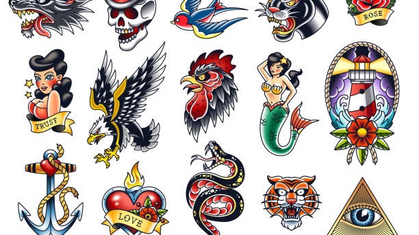 ออกแบบลายสักสไตล์อเมริกันทูโทน รอยสักสวยๆ ลายสักน่ารัก