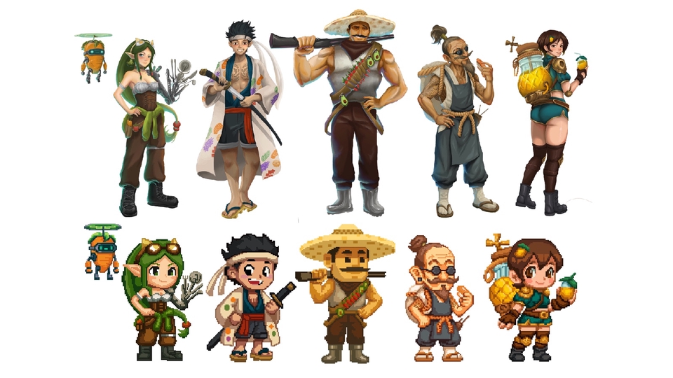 ออกแบบตัวละครสไตล์ญี่ปุ่น คาแรคเตอร์เกม วาดตัวละครจิบิ