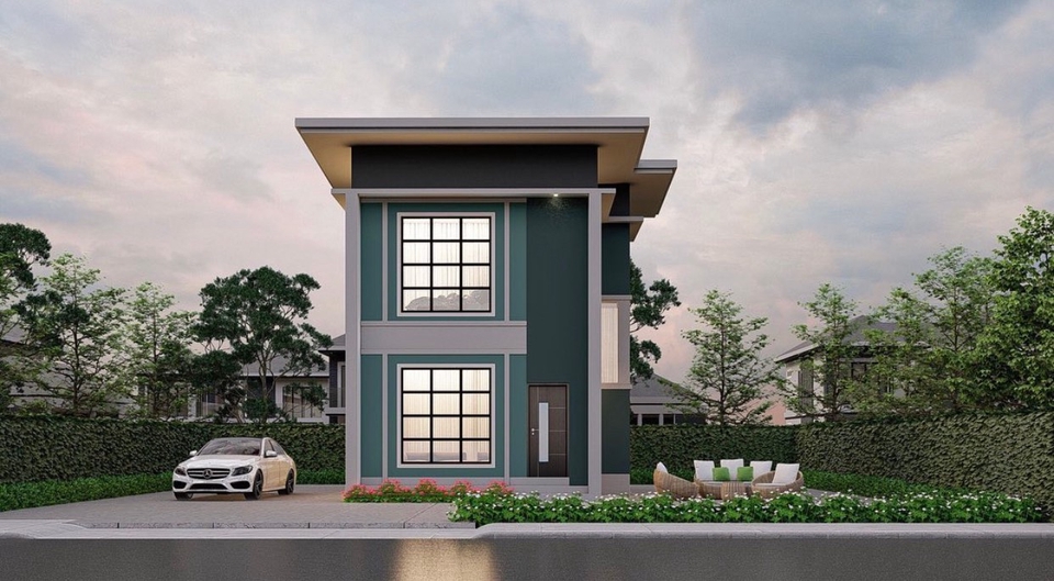 รับออกแบบบ้านสองชั้นสไตล์โมเดิร์น ออกแบบตกแต่งภายในสวยงาม