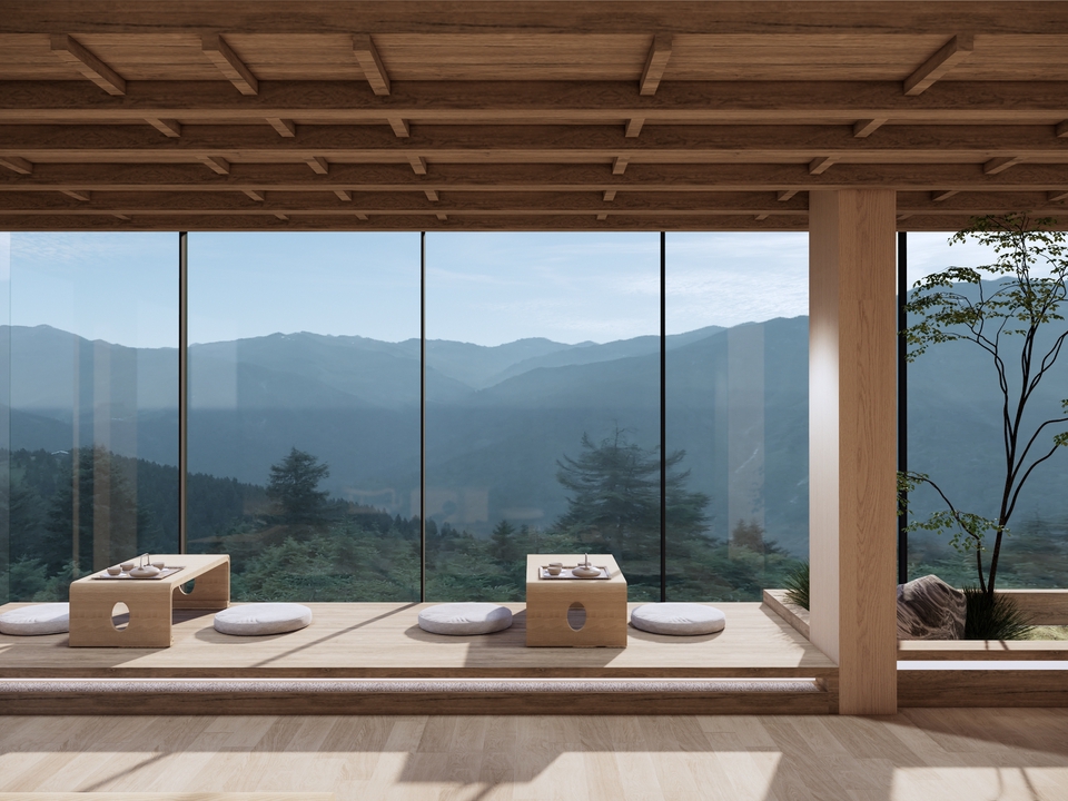 รับออกแบบตกแต่งภายในบ้านสไตล์ญี่ปุ่น วิวภูเขาสวย