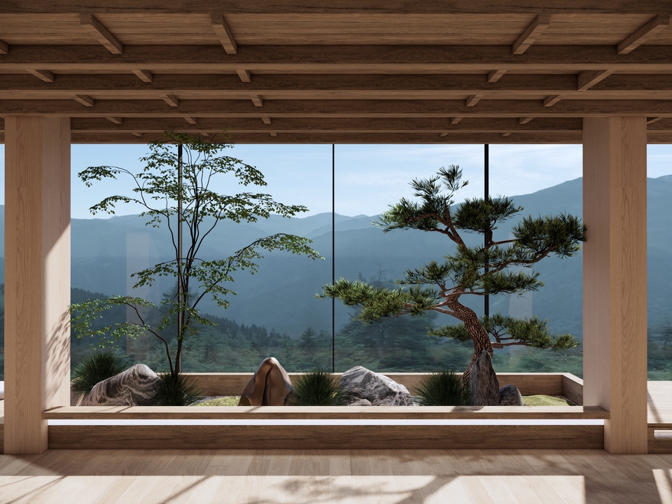 รับออกแบบตกแต่งภายในบ้านสไตล์ญี่ปุ่น วิวภูเขาสวย