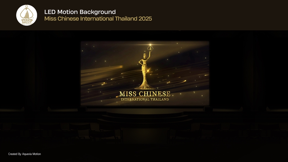 รับทำ motion graphics เปิดตัว Miss Chinese International Thailand 2025 กราฟิกงานประกวดสวยงาม