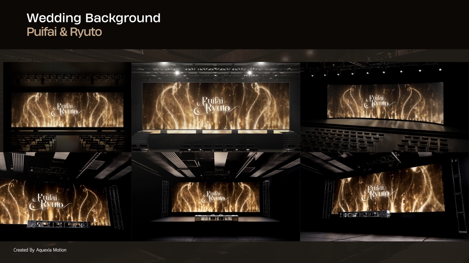 รับทำ motion graphic งานแต่ง ฉากหลังหรูหราพร้อมชื่อ Puifai & Ryuto สวยงาม