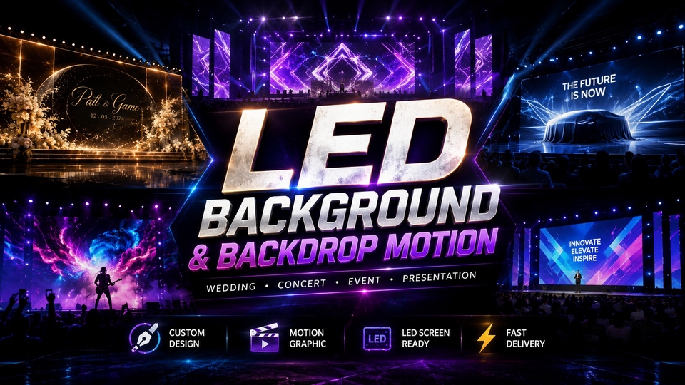 รับทำ motion graphics วิดีโอ LED สวยงามสำหรับงานแต่ง คอนเสิร์ต อีเวนต์ การนำเสนอ กราฟิกเคลื่อนไหว