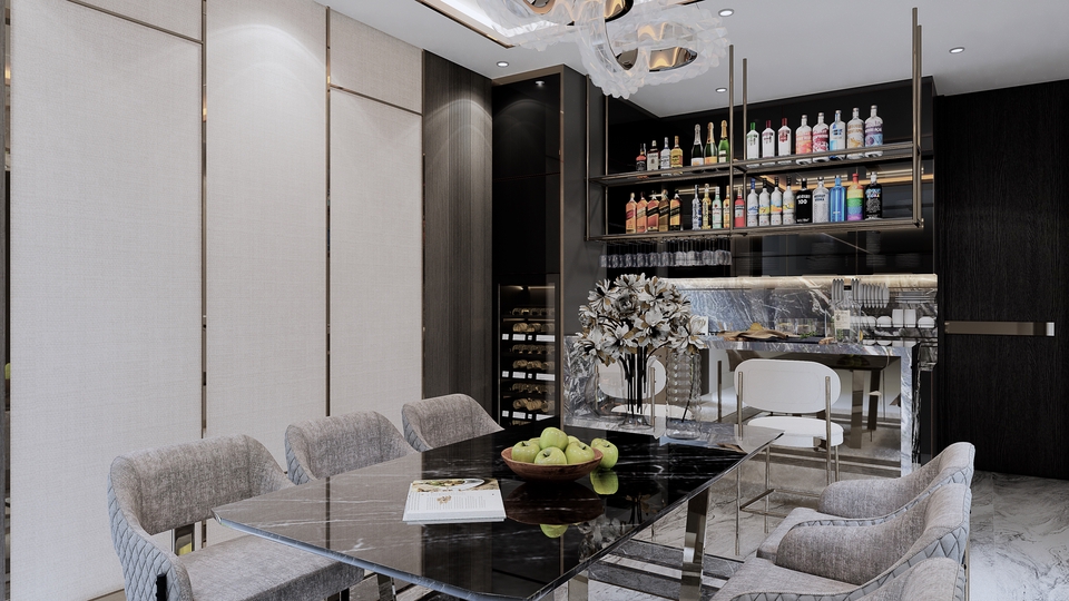 รับออกแบบตกแต่งภายในบ้านหรูพร้อมบาร์เครื่องดื่ม