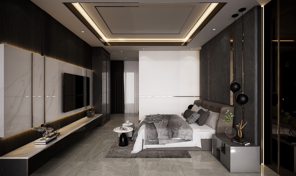 รับออกแบบตกแต่งภายในห้องนอนหรูหรา