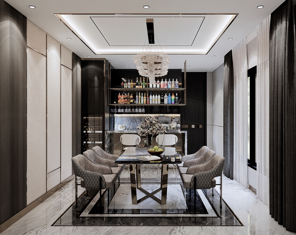 รับออกแบบตกแต่งภายในบ้านหรู พร้อมบาร์เครื่องดื่มสวยงาม